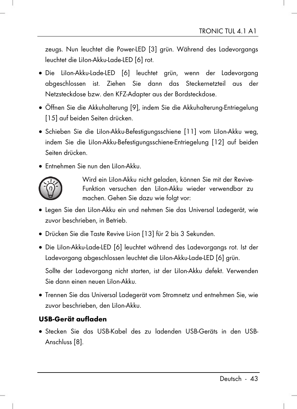 Tronic TUL 4.1 A1 User Manual | Page 45 / 66