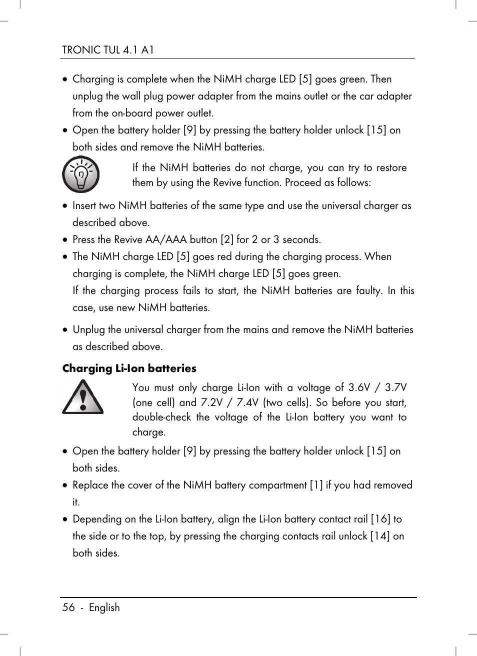 Tronic TUL 4.1 A1 User Manual | Page 58 / 66