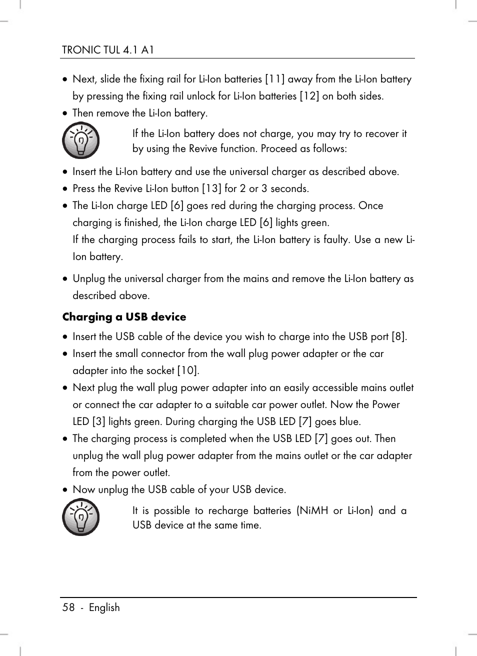 Tronic TUL 4.1 A1 User Manual | Page 60 / 66