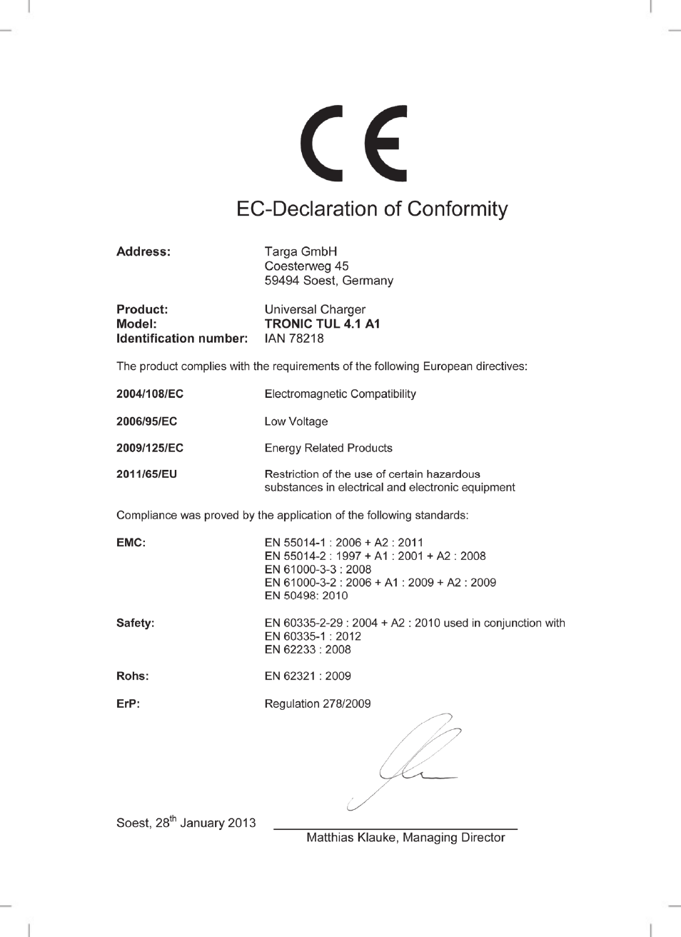 Tronic TUL 4.1 A1 User Manual | Page 66 / 66