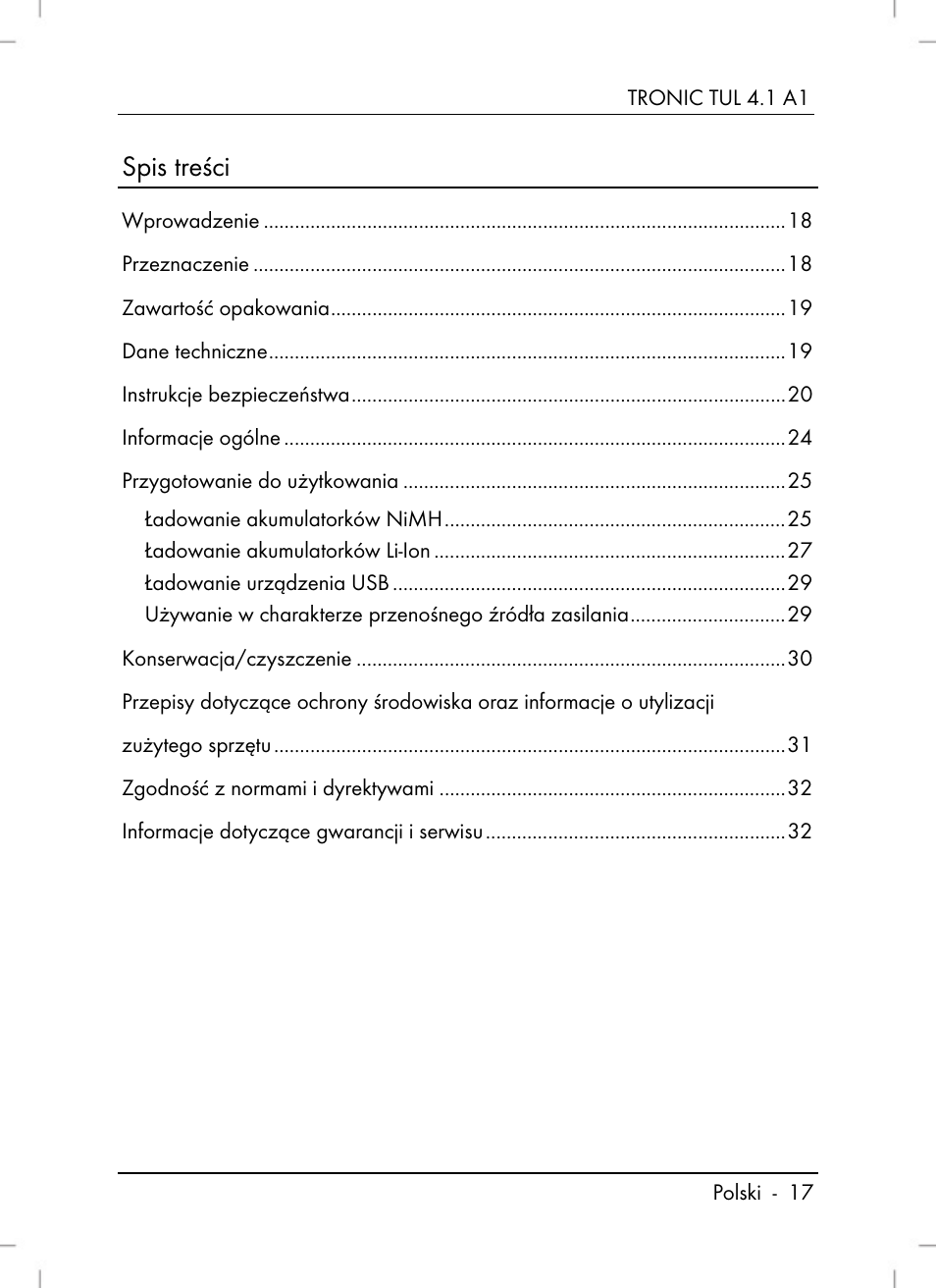 Tronic TUL 4.1 A1 User Manual | Page 19 / 80