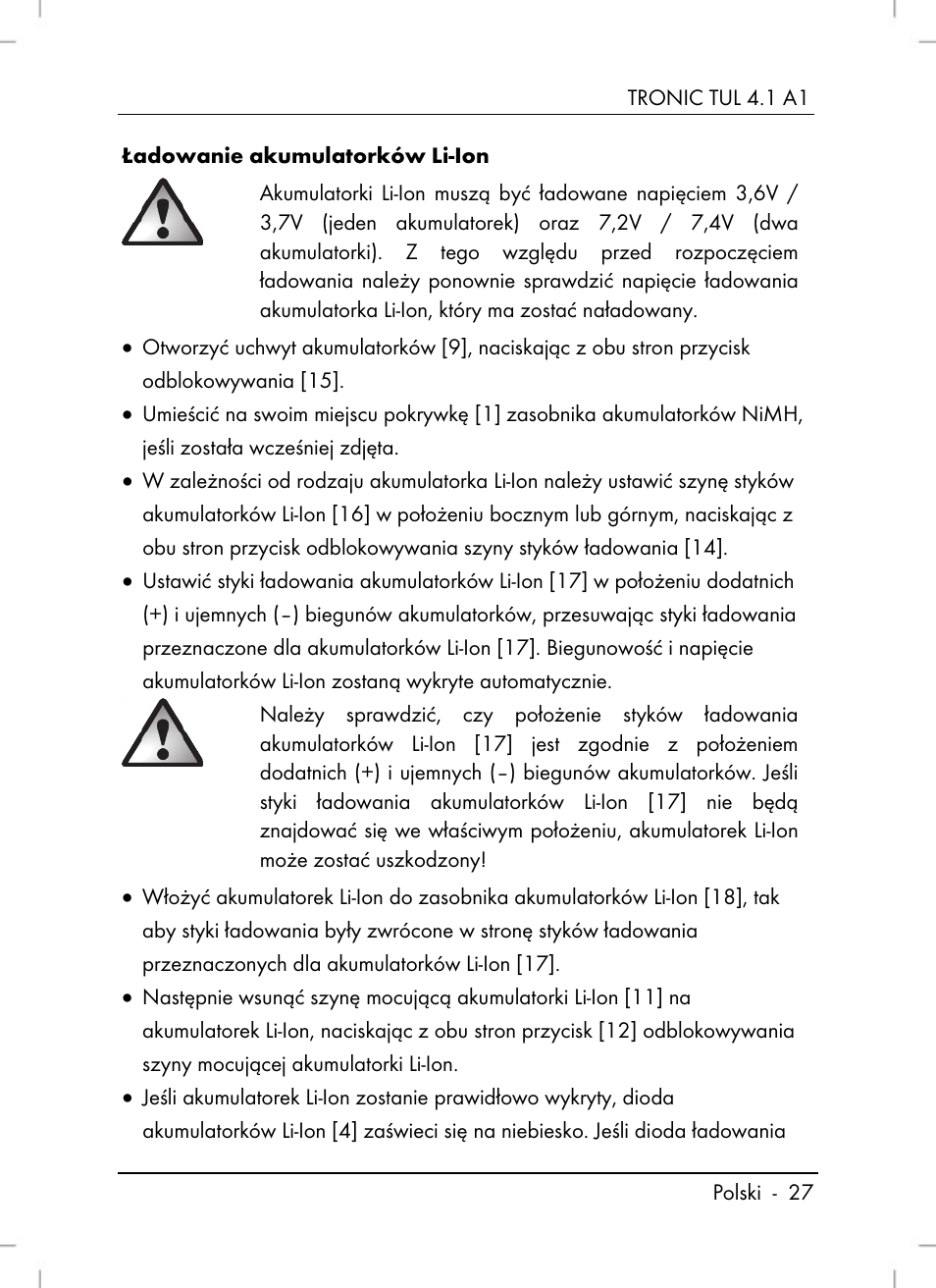 Tronic TUL 4.1 A1 User Manual | Page 29 / 80