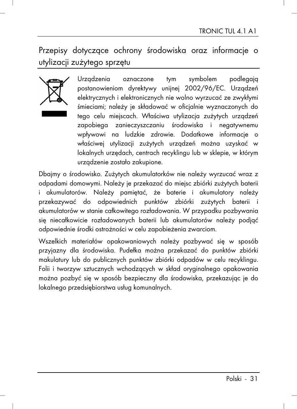 Tronic TUL 4.1 A1 User Manual | Page 33 / 80