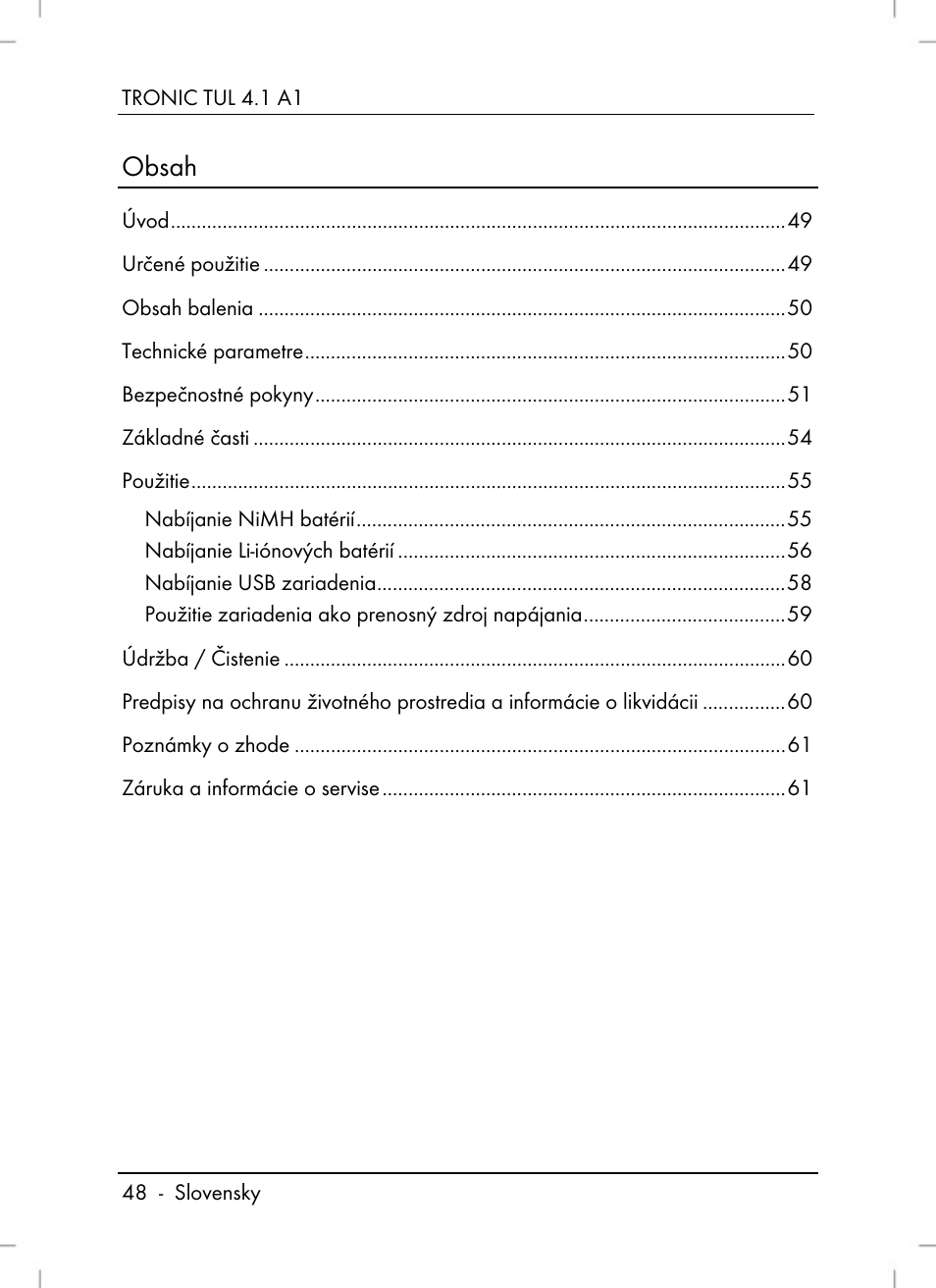 Tronic TUL 4.1 A1 User Manual | Page 50 / 80