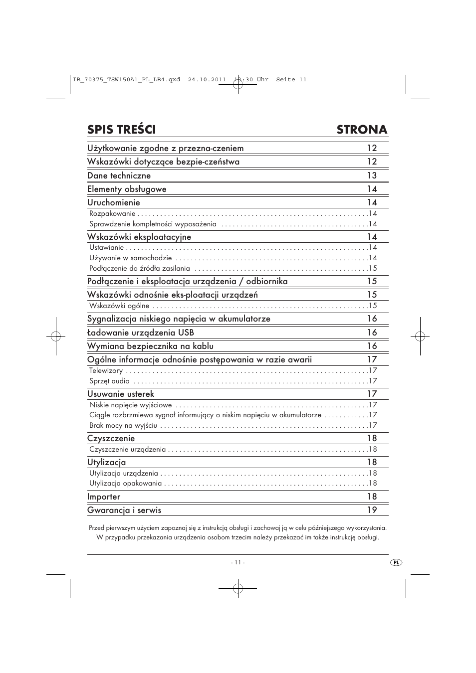 Tronic TSW 150 A1 User Manual | Page 13 / 72