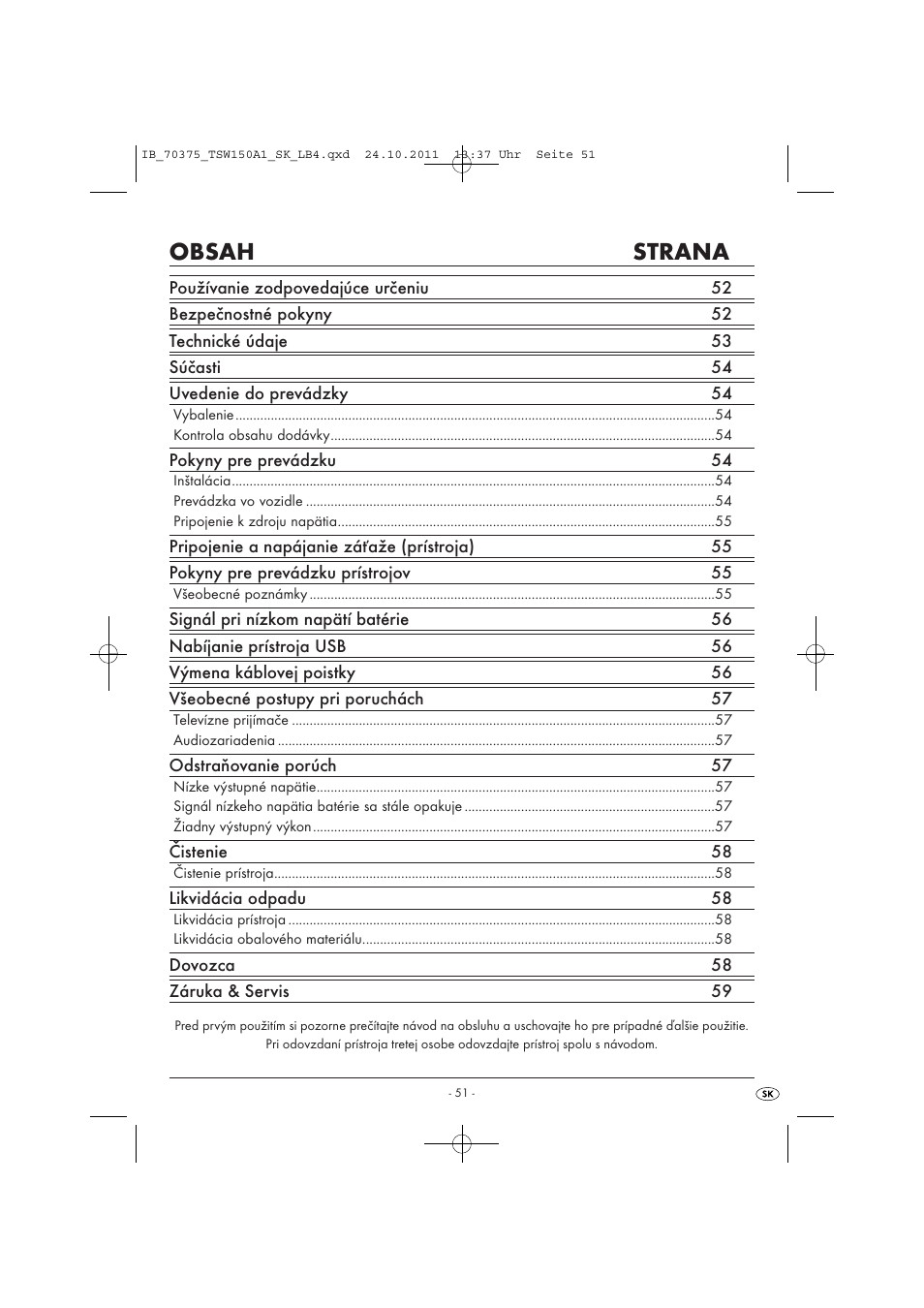 Tronic TSW 150 A1 User Manual | Page 53 / 72