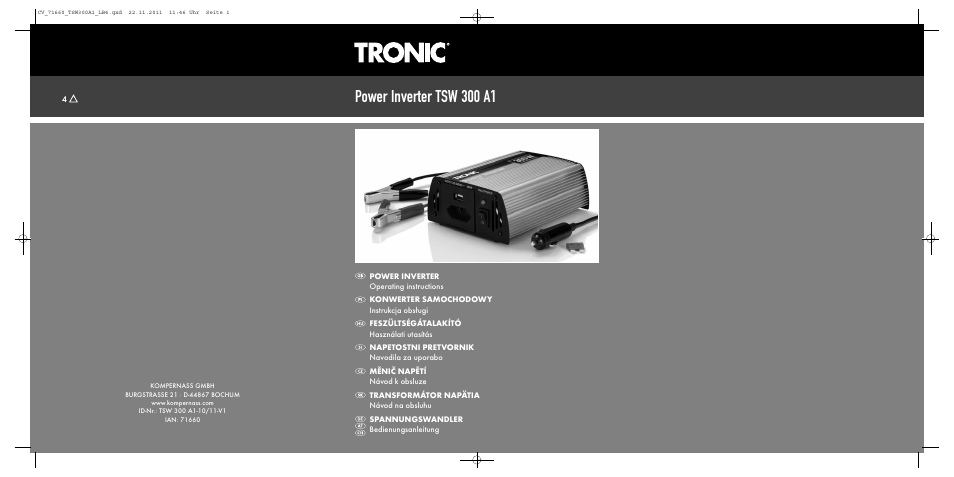 Tronic TSW 300 A1 User Manual | 72 pages