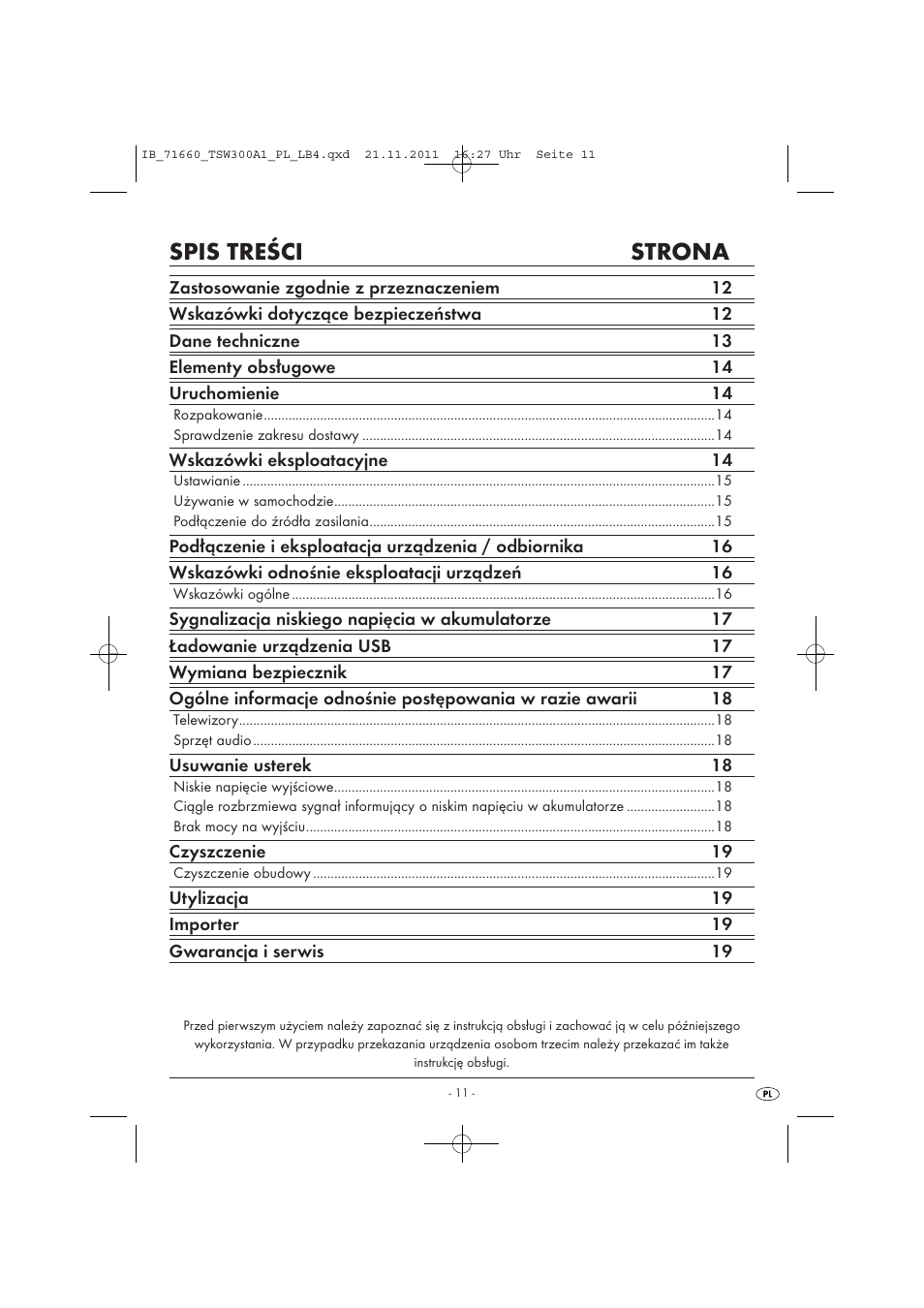 Tronic TSW 300 A1 User Manual | Page 13 / 72