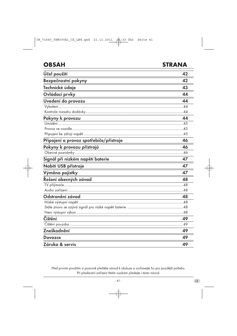 Tronic TSW 300 A1 User Manual | Page 43 / 72