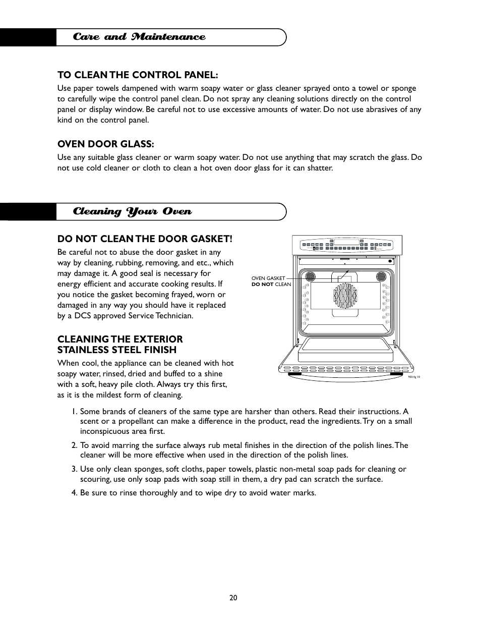 Care and maintenance cleaning your oven | DCS WO-227WT User Manual | Page 21 / 30