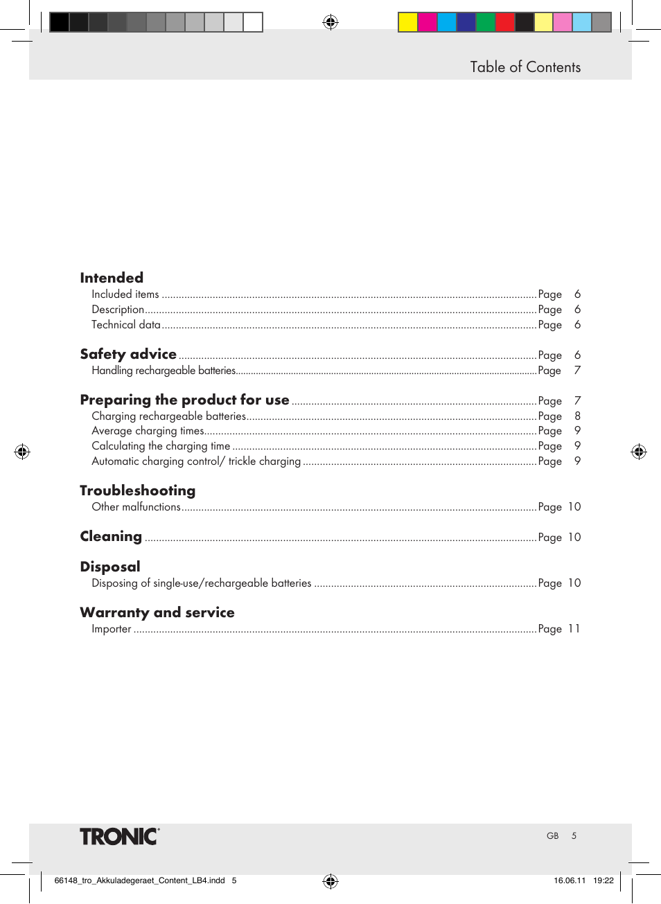 Tronic TLG 1000 B3 User Manual | 56 pages