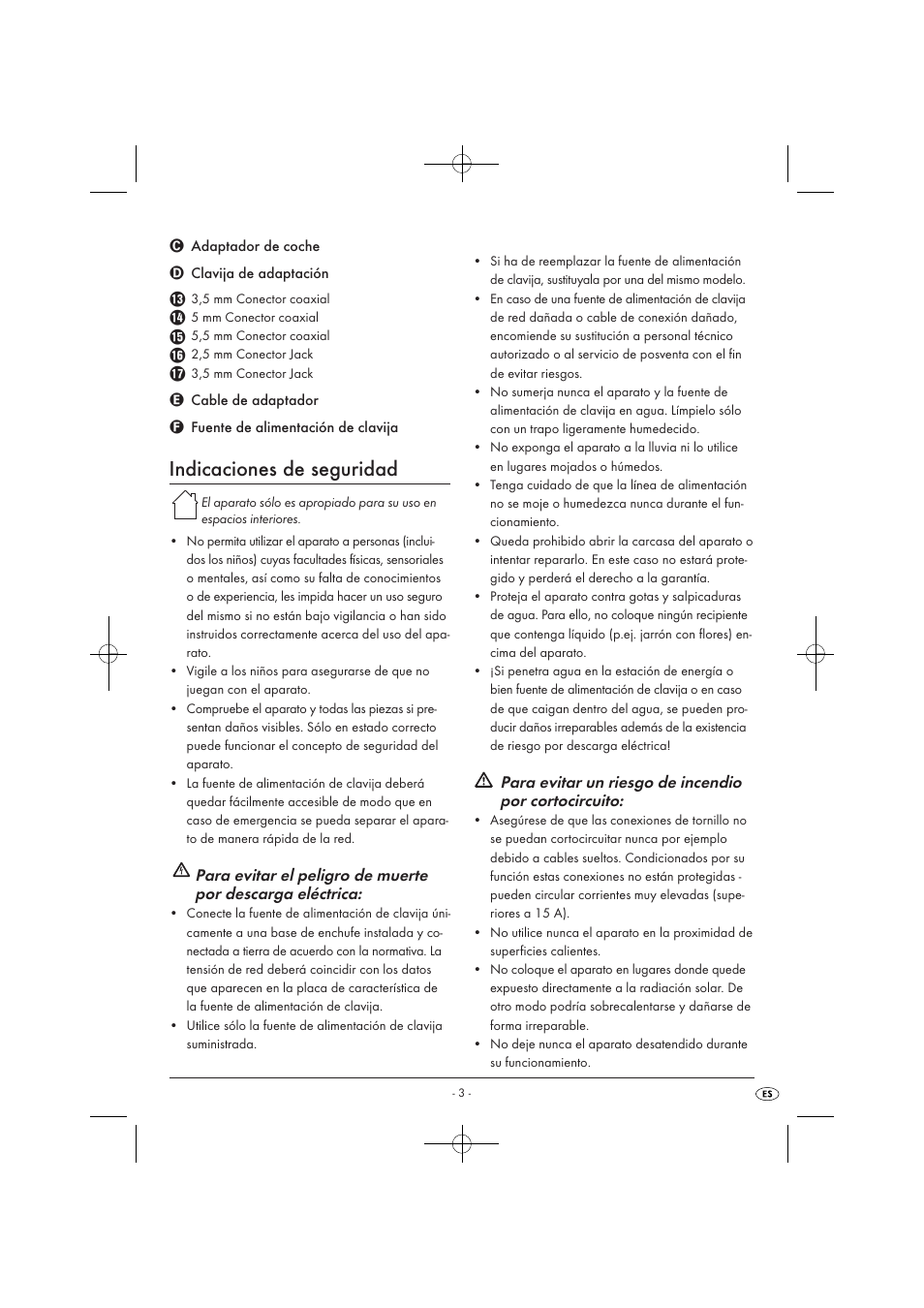 Indicaciones de seguridad | Tronic KH 3002 User Manual | Page 5 / 62