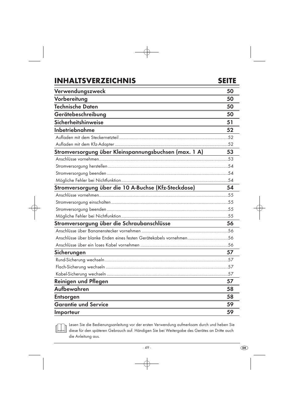 Inhaltsverzeichnis seite | Tronic KH 3002 User Manual | Page 51 / 62