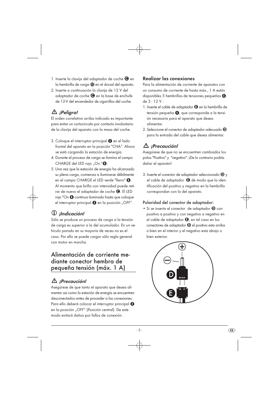 Peligro, Indicación, Precaución | Tronic KH 3002 User Manual | Page 7 / 62
