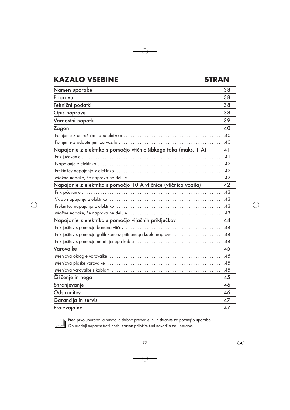 Kazalo vsebine stran | Tronic KH 3002 User Manual | Page 39 / 98