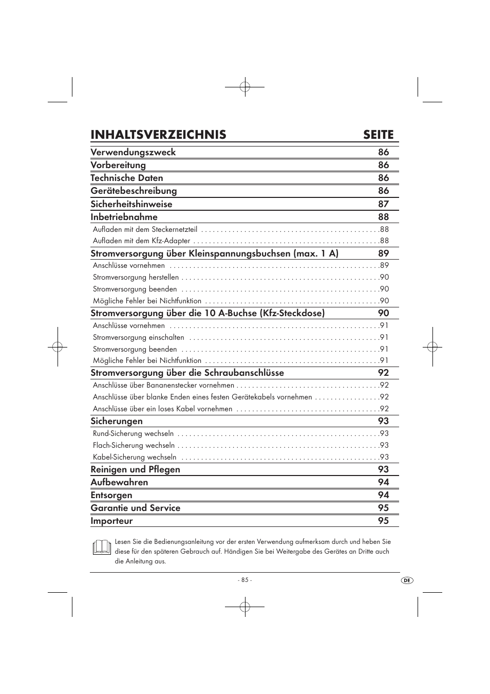 Inhaltsverzeichnis seite | Tronic KH 3002 User Manual | Page 87 / 98