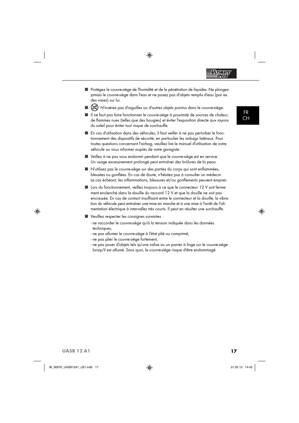 Fr ch | Ultimate Speed UASB 12 A1 User Manual | Page 20 / 63