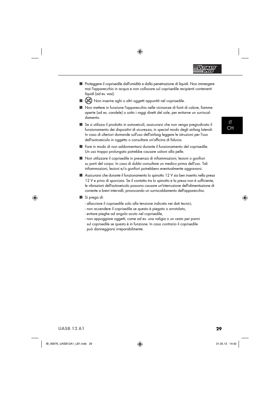 It ch | Ultimate Speed UASB 12 A1 User Manual | Page 32 / 63