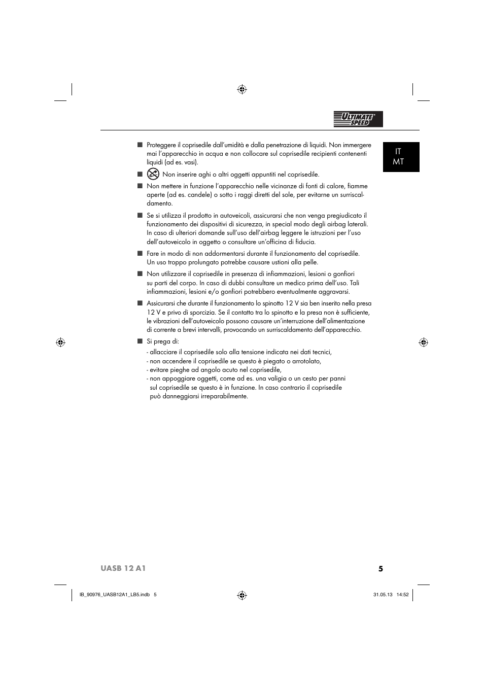 It mt | Ultimate Speed UASB 12 A1 User Manual | Page 8 / 39