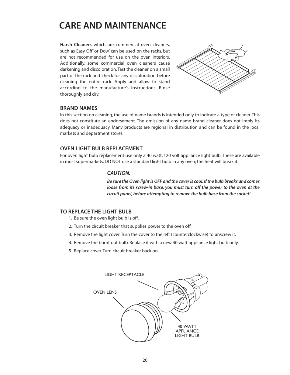 Care and maintenance | DCS WOS-227 User Manual | Page 20 / 26