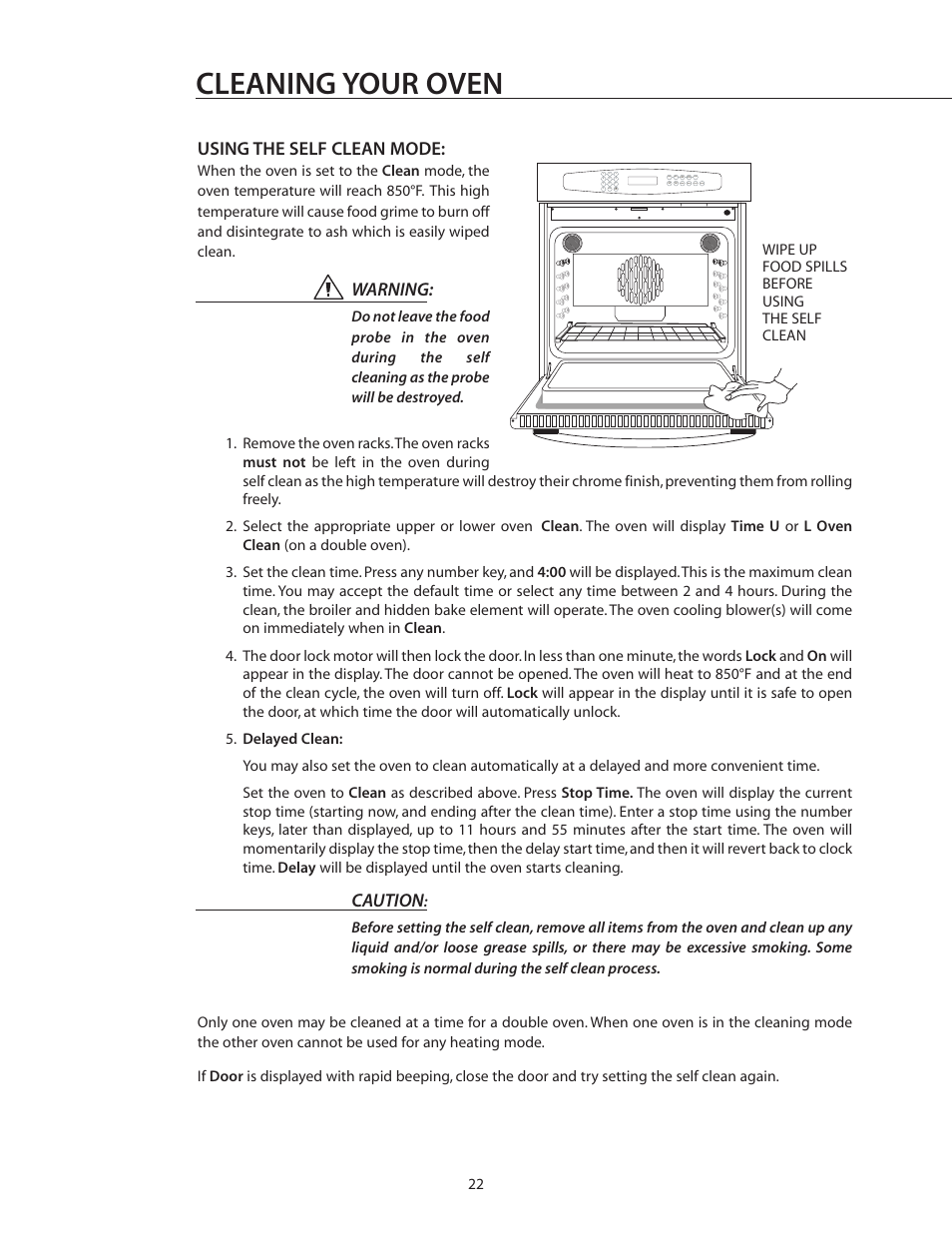 Cleaning your oven | DCS WOS-227 User Manual | Page 22 / 26