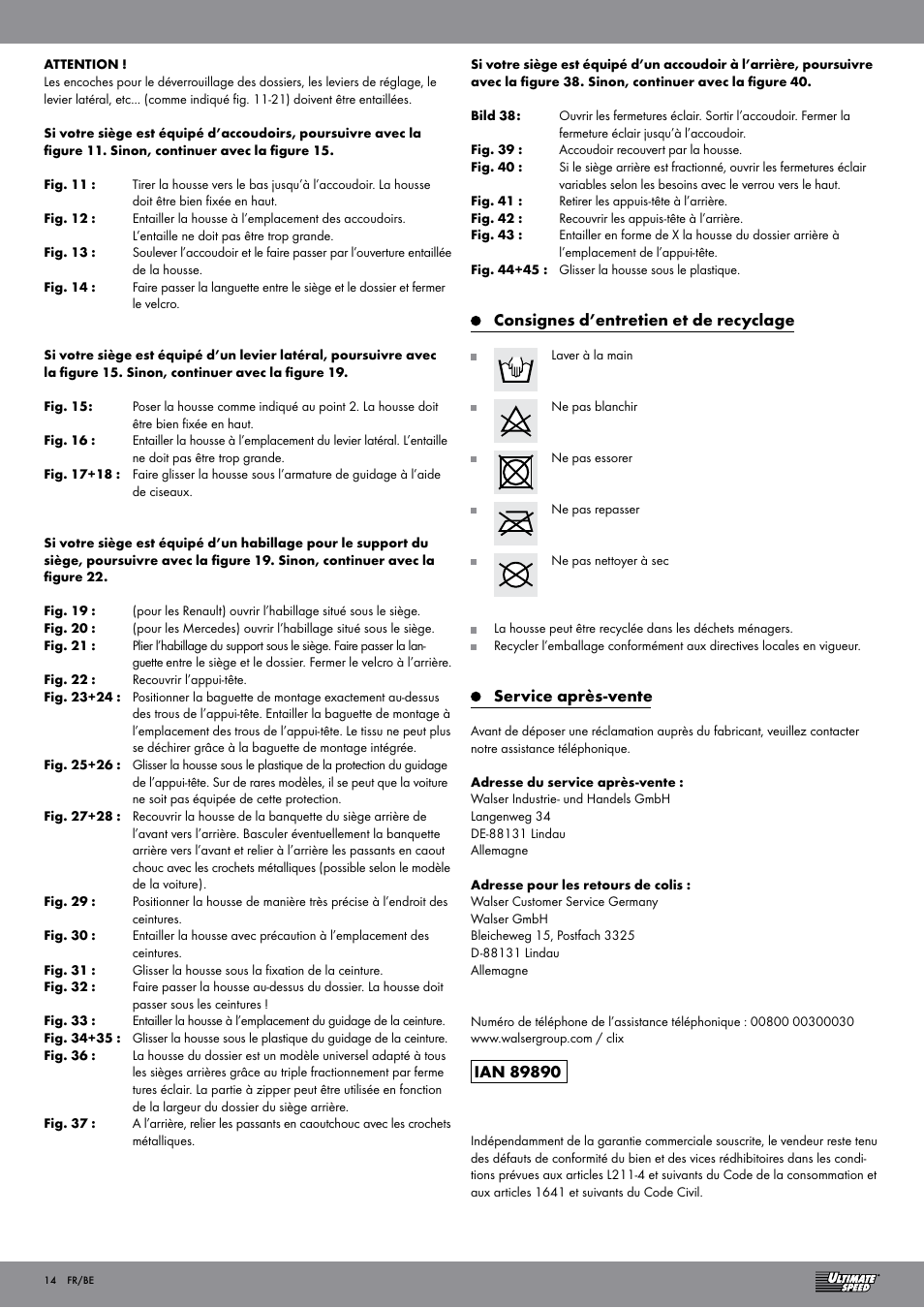 Ultimate Speed Car Seat Cover User Manual | Page 14 / 19