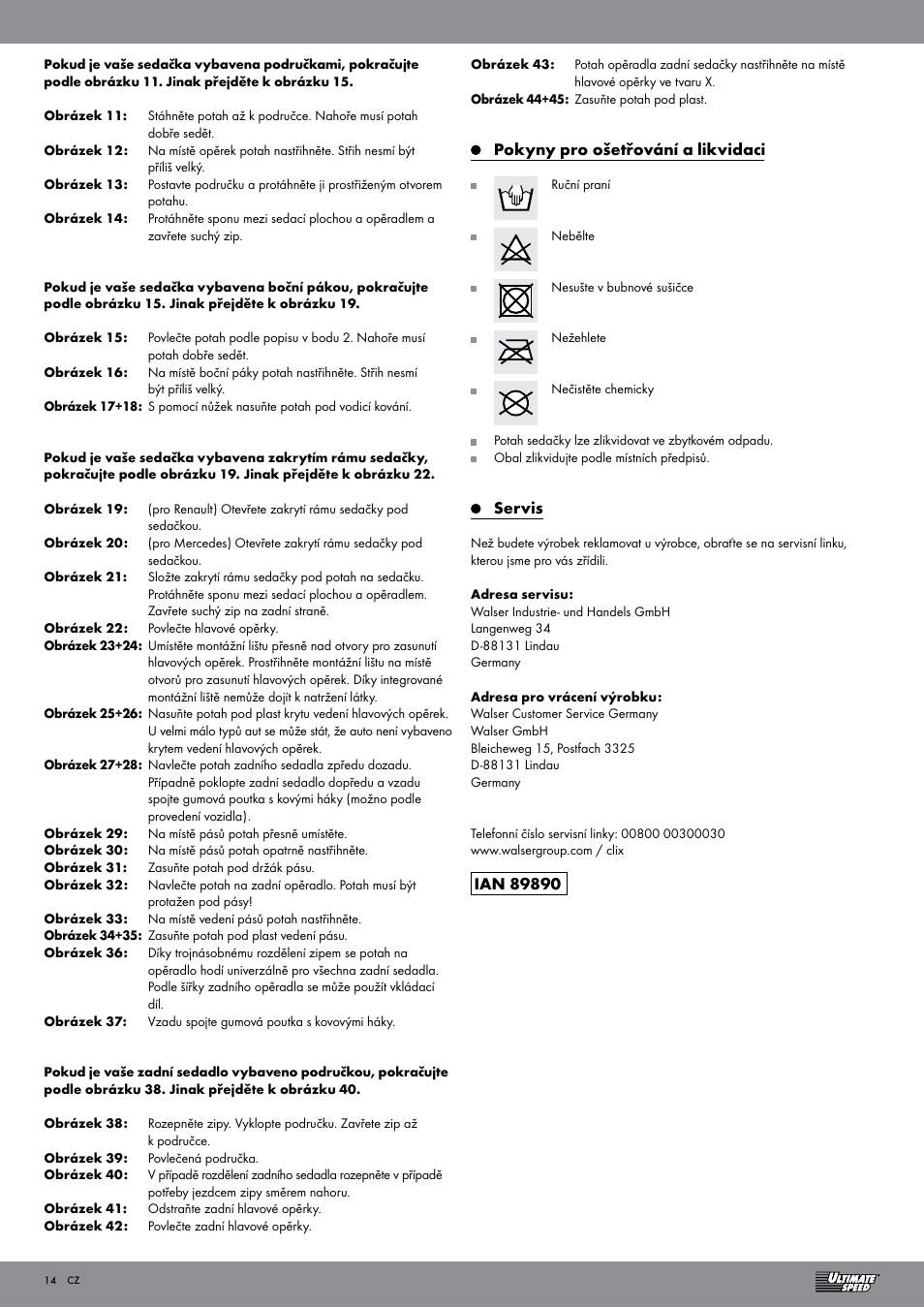 Ultimate Speed Car Seat Cover User Manual | Page 14 / 19