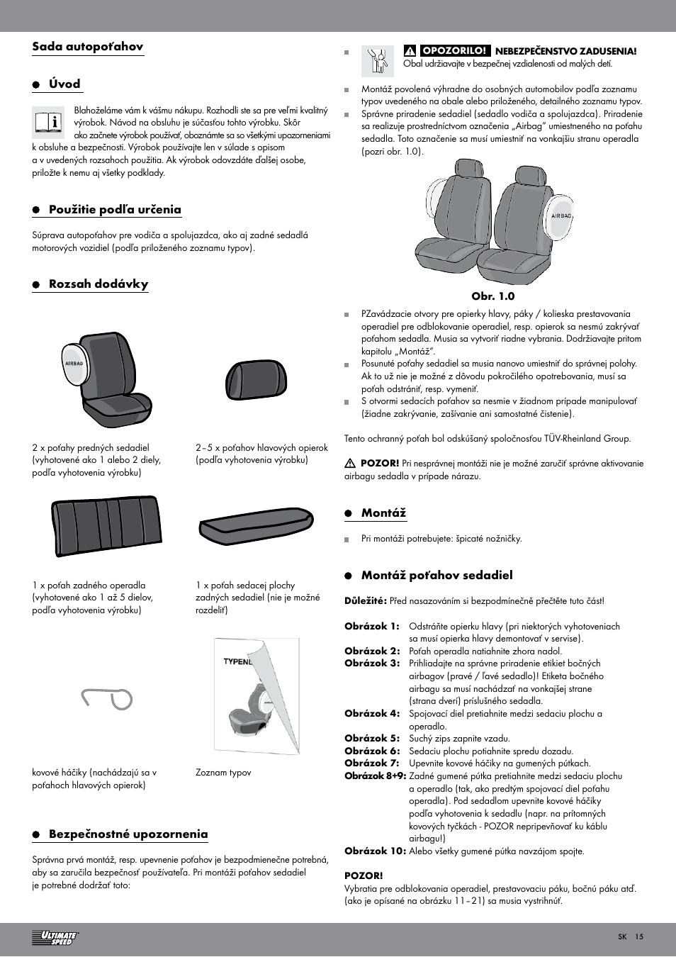 Ultimate Speed Car Seat Cover User Manual | Page 15 / 19