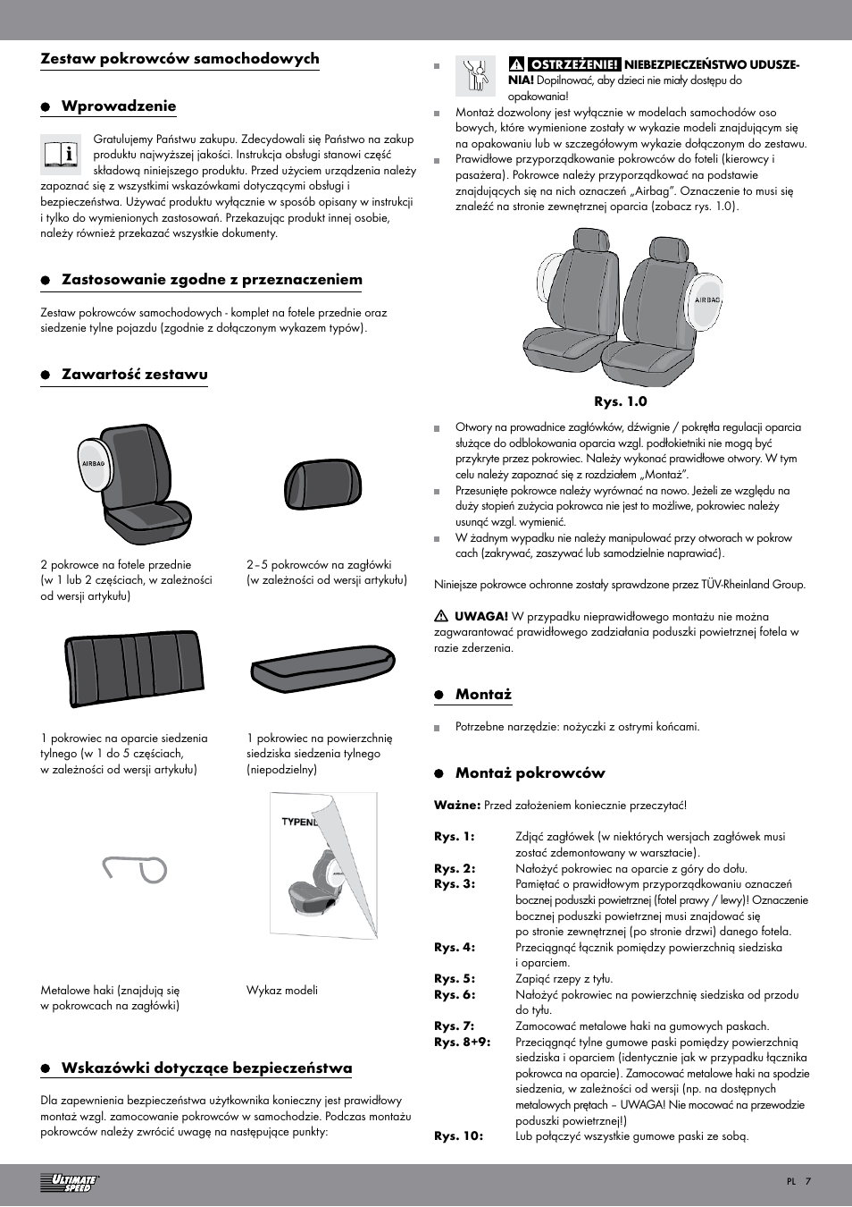 Ultimate Speed Car Seat Cover User Manual | Page 7 / 19