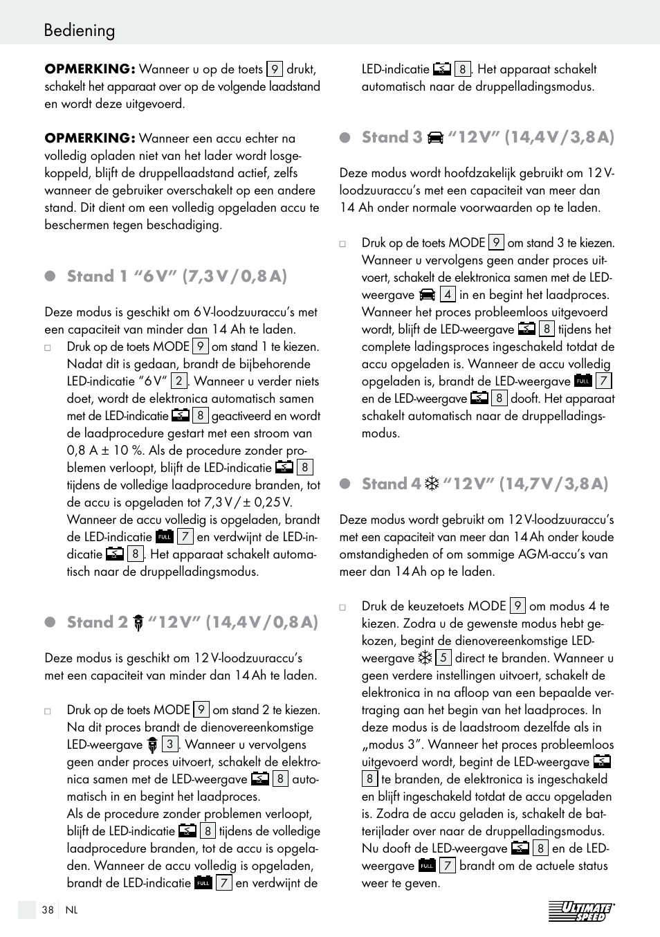 Stand 2, Stand 3 | Ultimate Speed ULG 3.8 A1 User Manual | Page 38 / 49