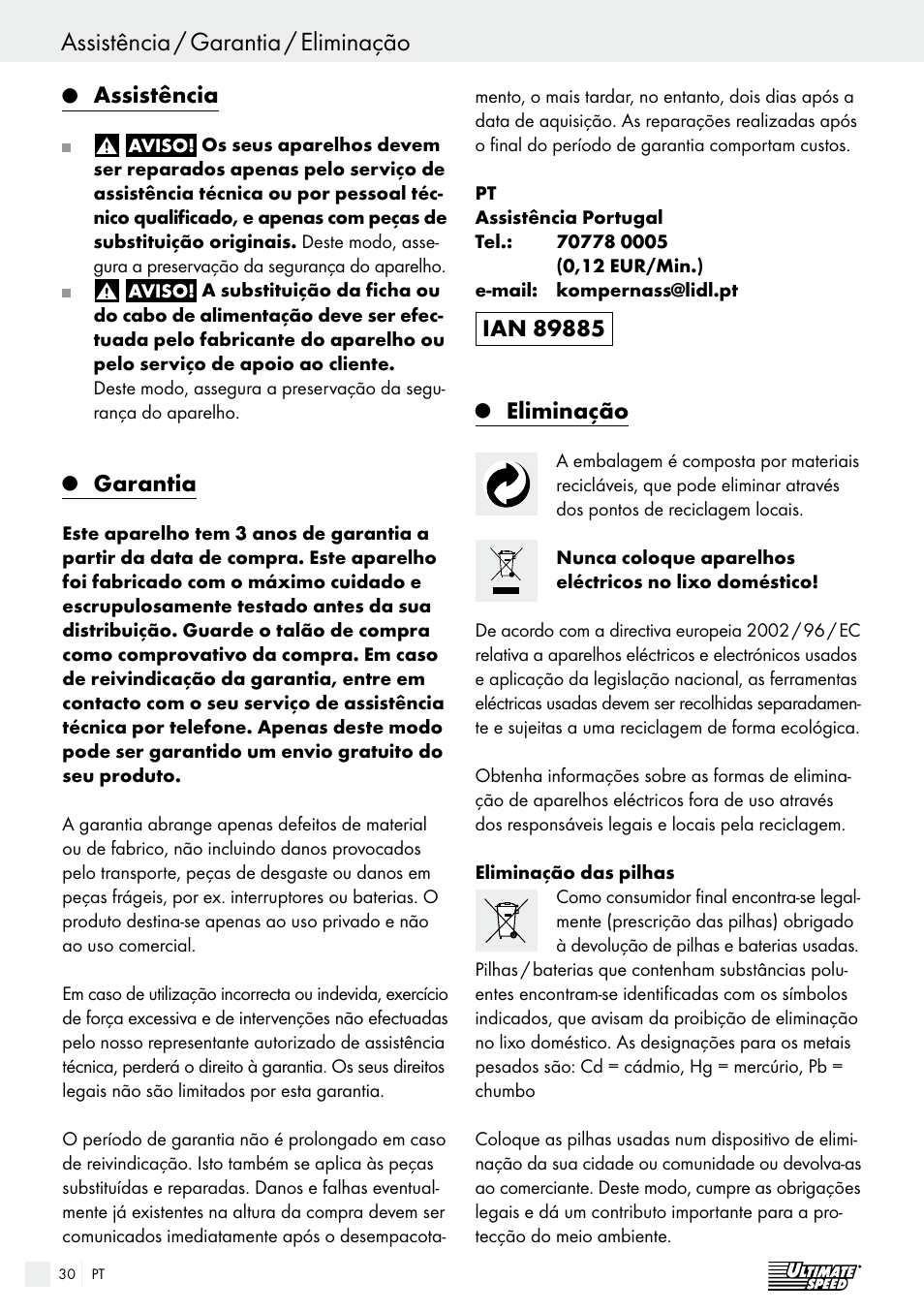 Ultimate Speed ULG 3.8 A1 User Manual | Page 30 / 47