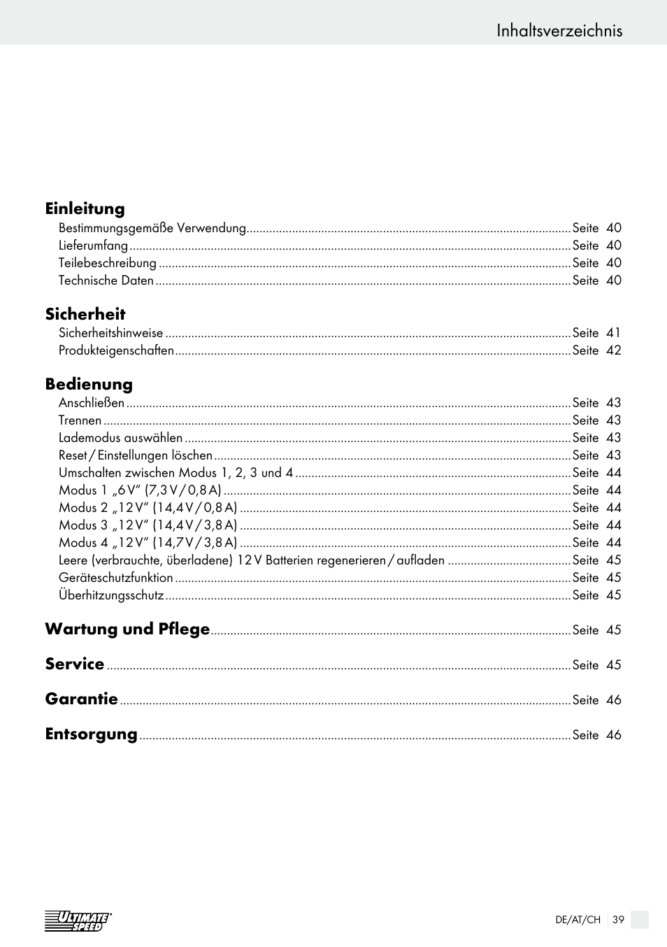 Ultimate Speed ULG 3.8 A1 User Manual | Page 39 / 47