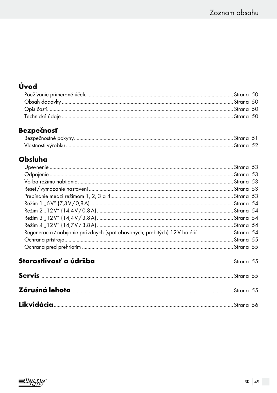Ultimate Speed ULG 3.8 A1 User Manual | Page 49 / 65