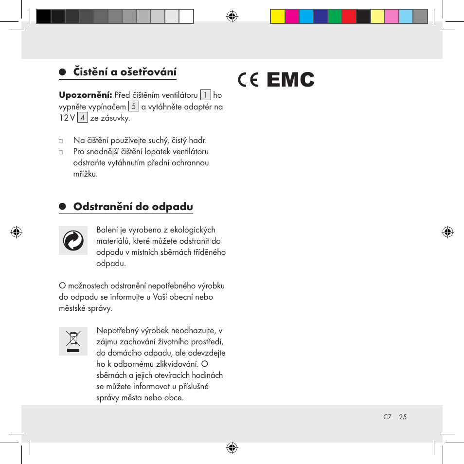 Čistění a ošetřování, Odstranění do odpadu | Ultimate Speed Z31391 User Manual | Page 25 / 34