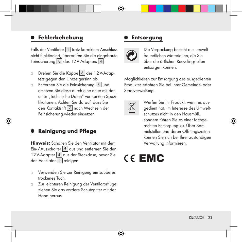 Fehlerbehebung, Reinigung und pflege, Entsorgung | Ultimate Speed Z31391 User Manual | Page 33 / 34