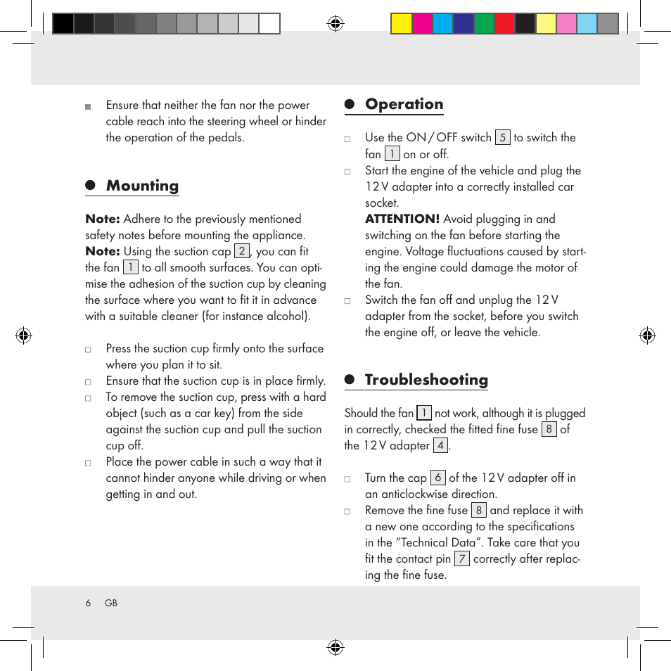 Mounting, Operation, Troubleshooting | Ultimate Speed Z31391 User Manual | Page 6 / 34