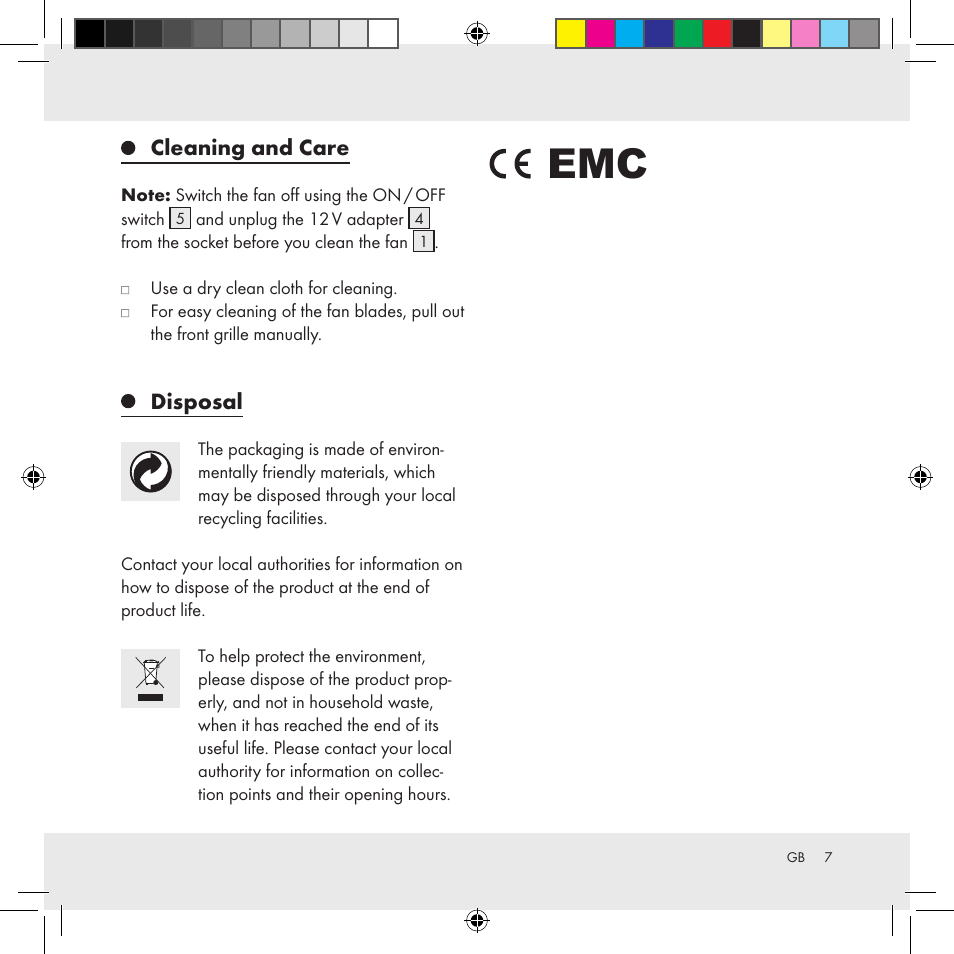 Cleaning and care, Disposal | Ultimate Speed Z31391 User Manual | Page 7 / 34