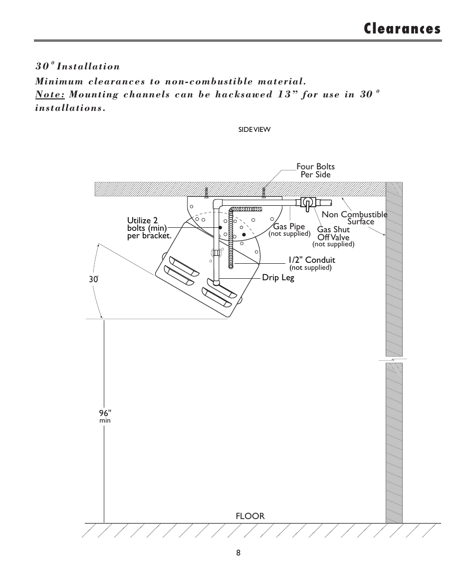 Clearances | DCS -DRH48N User Manual | Page 9 / 22