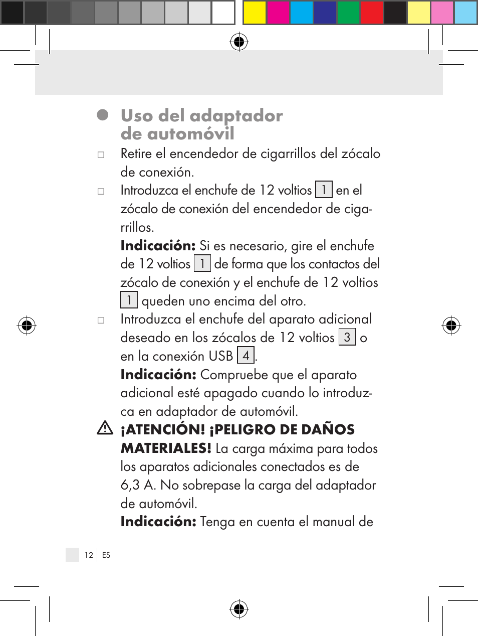 Uso del adaptador de automóvil | Ultimate Speed Z31381 User Manual | Page 12 / 58
