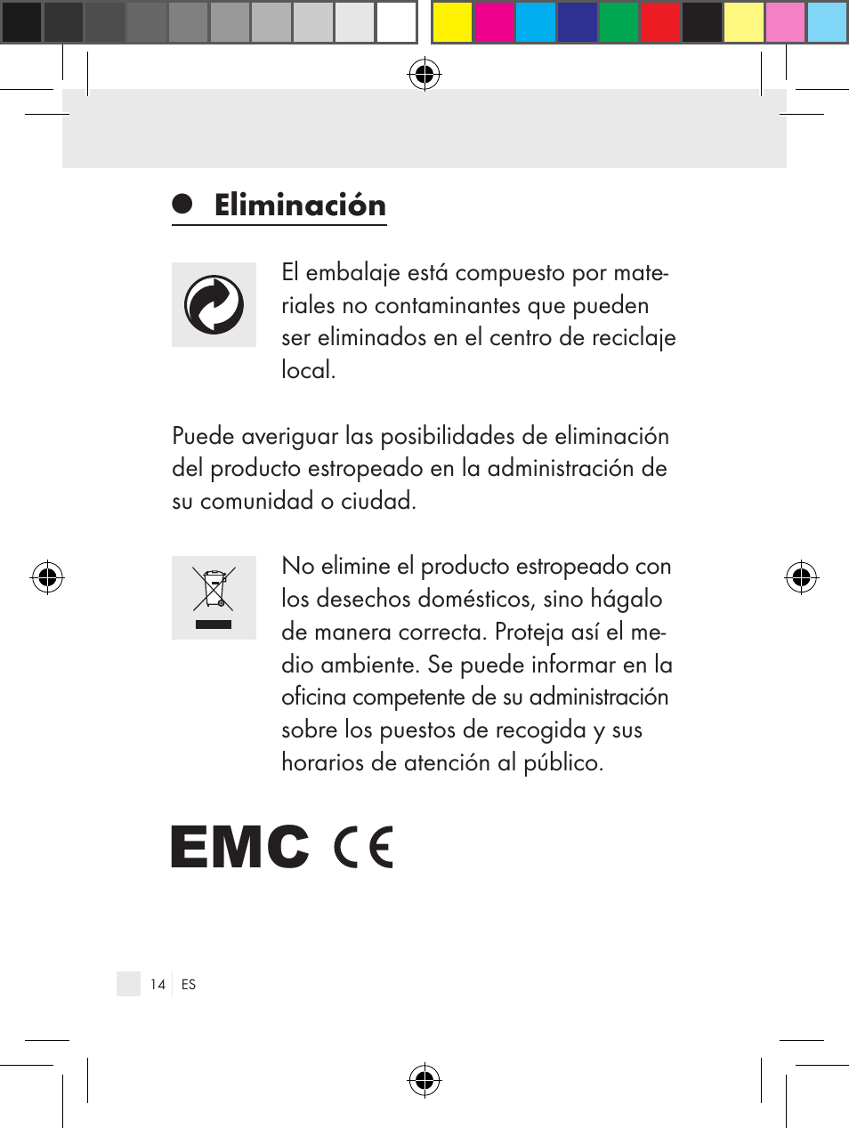 Eliminación | Ultimate Speed Z31381 User Manual | Page 14 / 58
