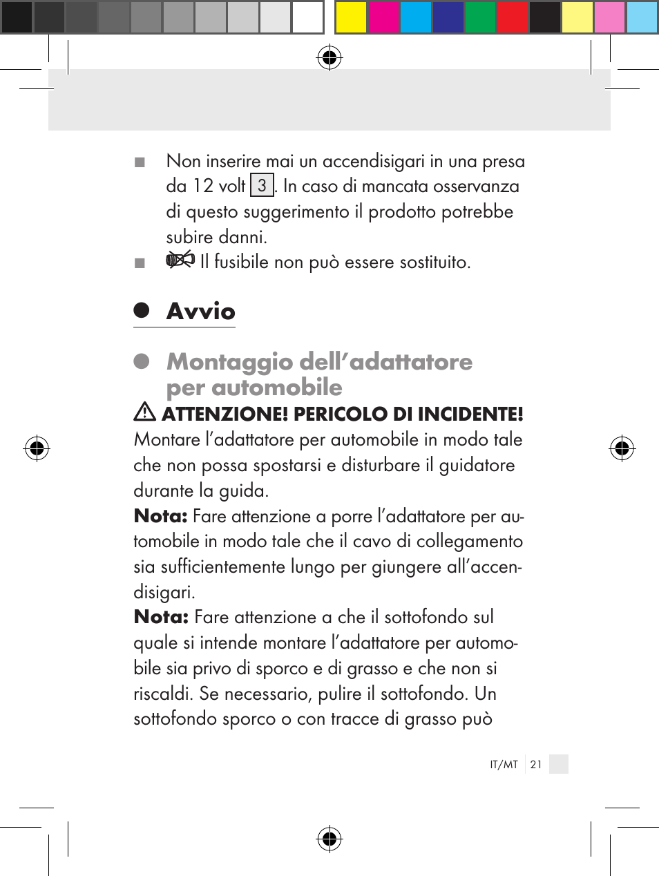 Avvio, Montaggio dell’adattatore per automobile | Ultimate Speed Z31381 User Manual | Page 21 / 58