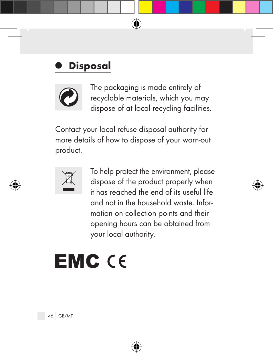 Disposal | Ultimate Speed Z31381 User Manual | Page 46 / 58