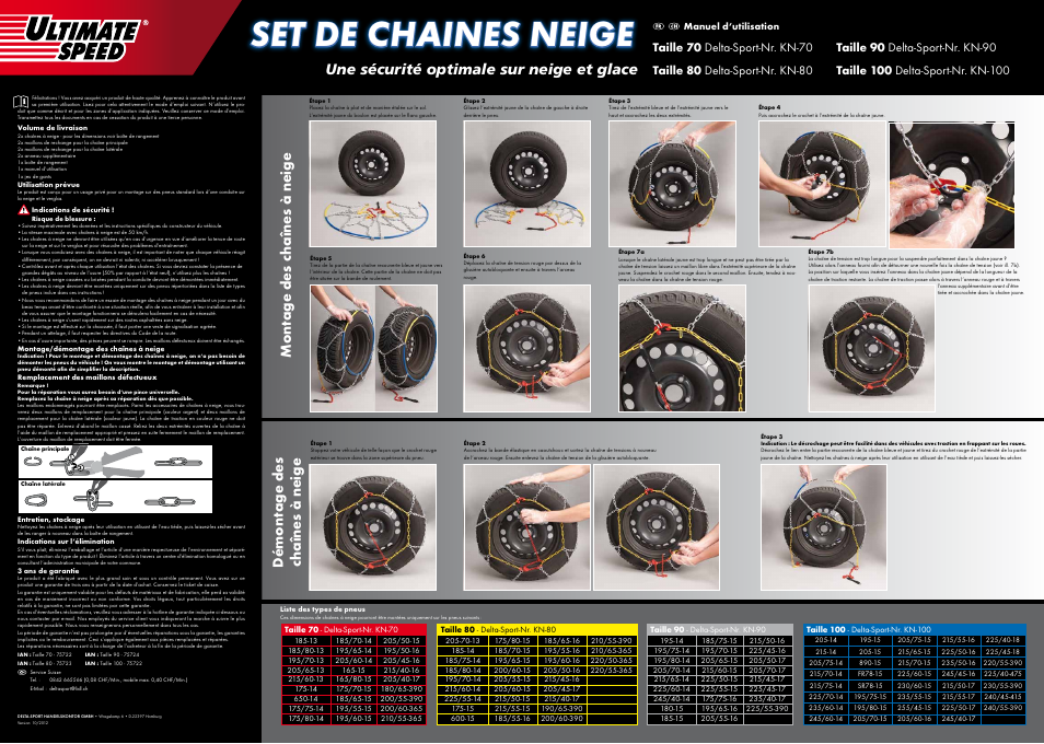 Set de chaines neige, Une sécurité optimale sur neige et glace | Ultimate Speed SNOW CHAIN SET User Manual | Page 2 / 4