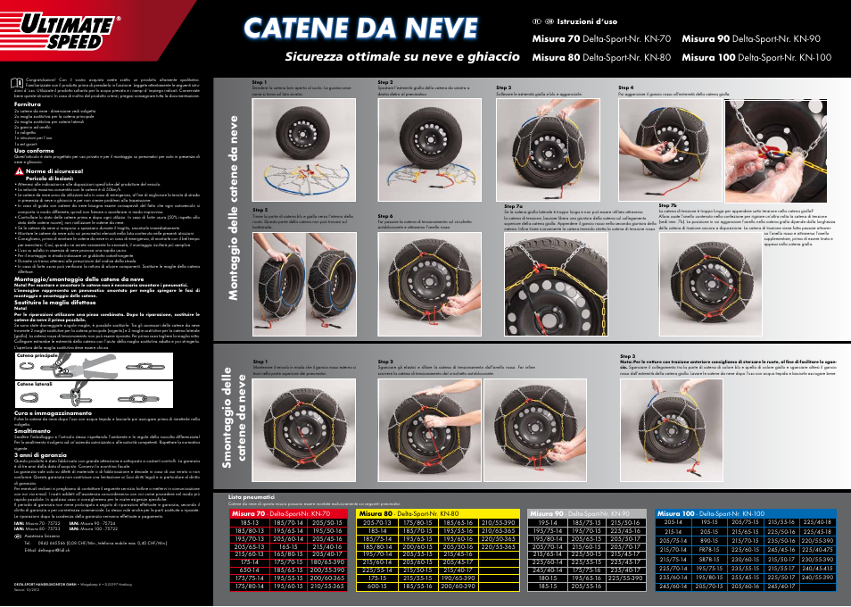 Catene da neve, Sicurezza ottimale su neve e ghiaccio | Ultimate Speed SNOW CHAIN SET User Manual | Page 3 / 4