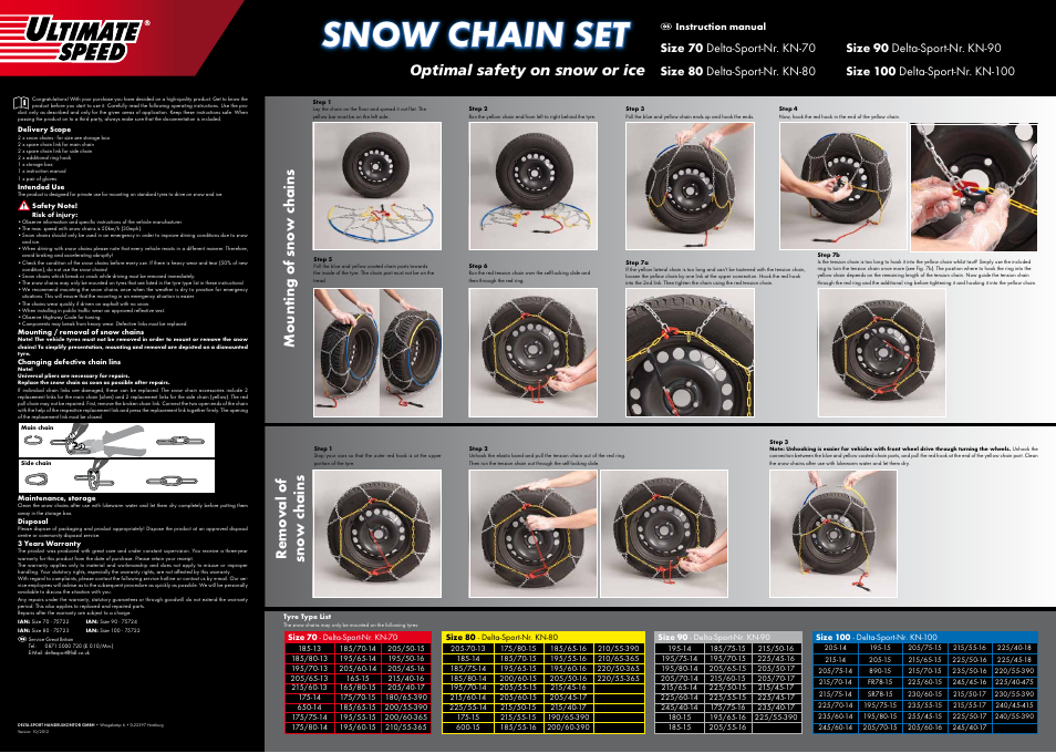 Snow chain set | Ultimate Speed SNOW CHAIN SET User Manual | Page 4 / 4