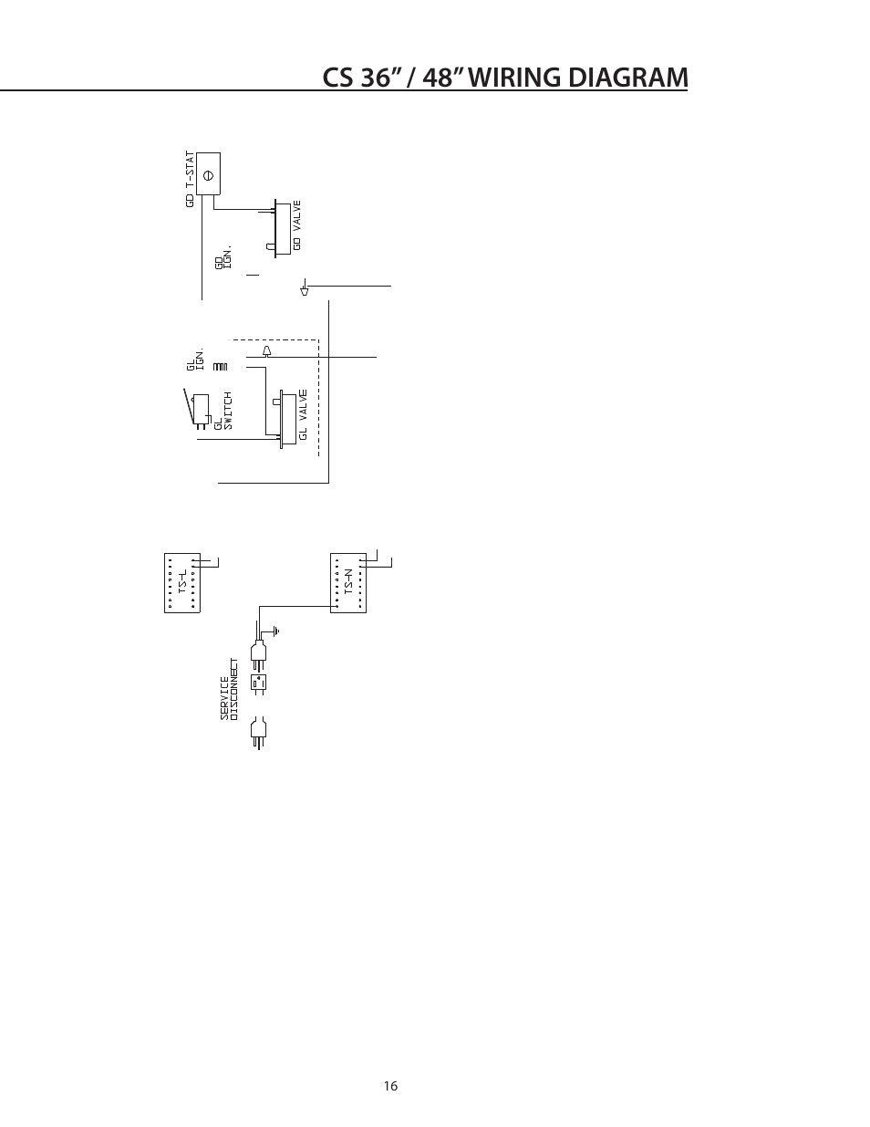 Cs 36” / 48” wiring diagram | DCS CS-364GL User Manual | Page 17 / 26