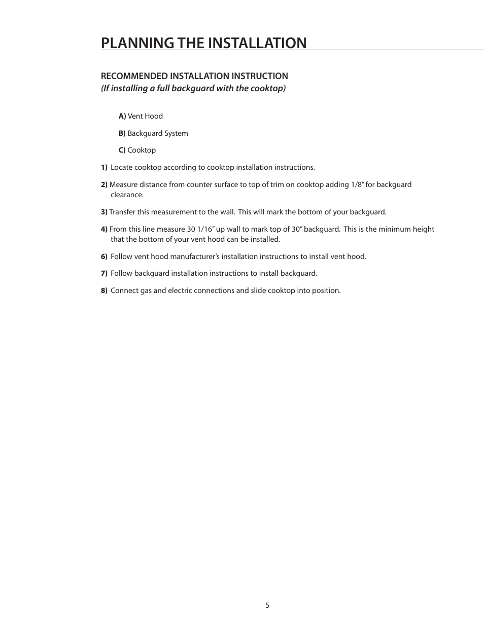 Planning the installation | DCS CS-364GL User Manual | Page 6 / 26