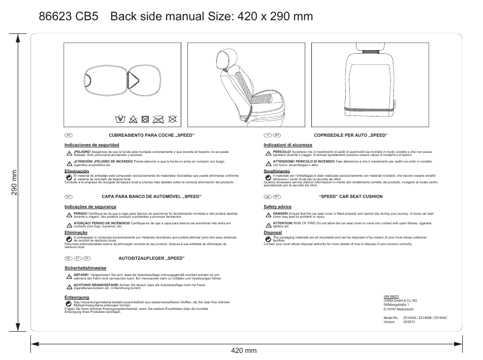 Ultimate Speed Z31404A / Z31404B / Z31404C User Manual | 1 page