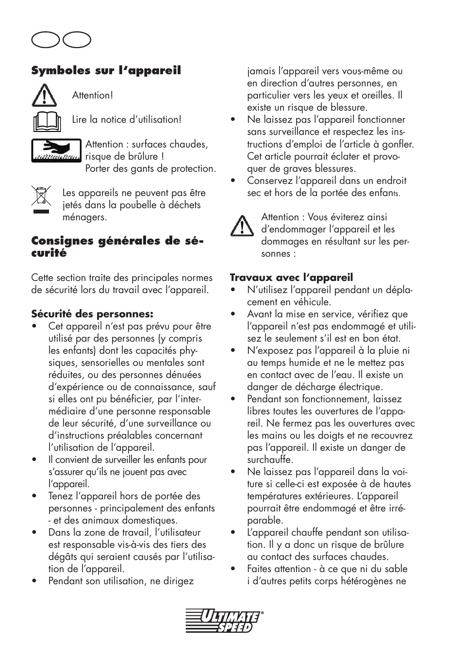 Fr ch | Ultimate Speed UMK 10 A1 User Manual | Page 14 / 50