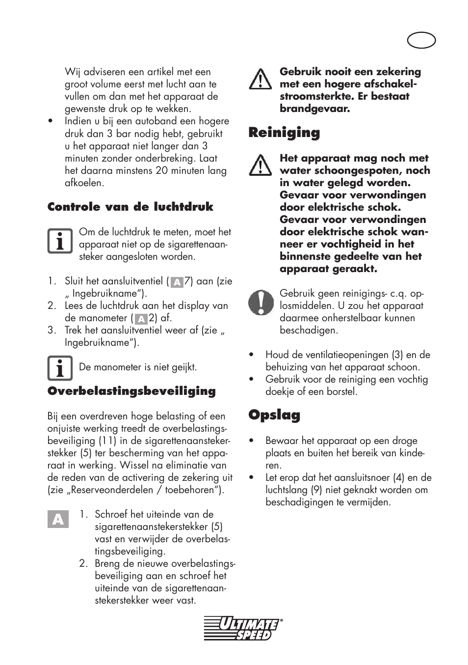 Reiniging, Opslag | Ultimate Speed UMK 10 A1 User Manual | Page 35 / 50